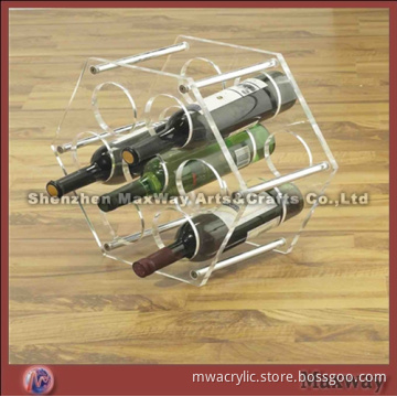 Transparent Hot Selling Hexagonal Acrylic/Perspex Red Wine Display/Holder Rack